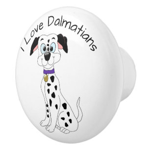Bouton De Porte En Céramique Conception de chien dalmate