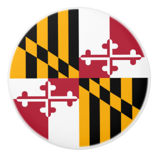 Bouton De Porte En Céramique Conception de fête de drapeau d'état du Maryland