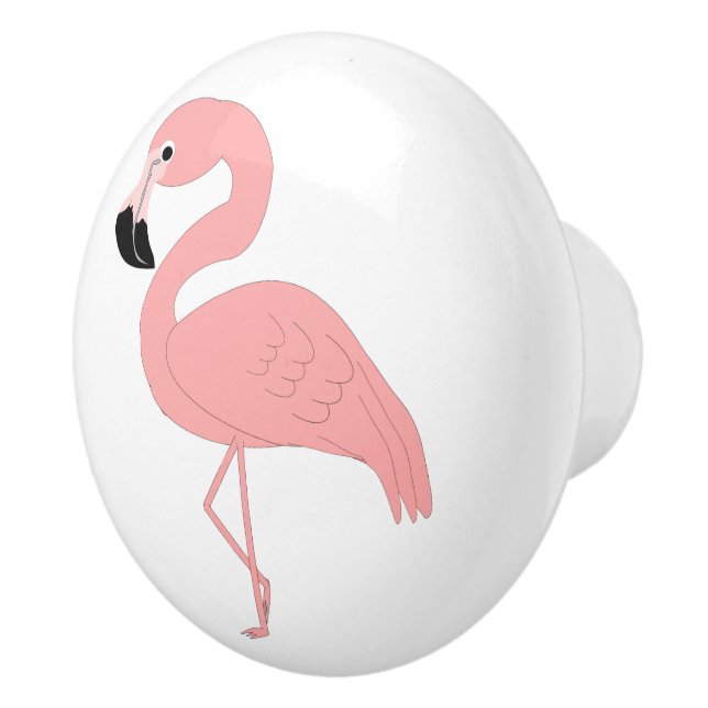 Bouton De Porte En Céramique Conception Flamant rose (Droite)