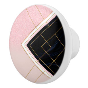 Bouton De Porte En Céramique Conception moderne de l'or rose géométrique