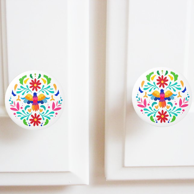Bouton De Porte En Céramique Conception Otomi Mexicaine (Créateur téléchargé)