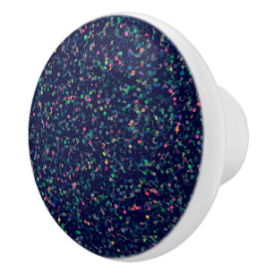 Bouton De Porte En Céramique Confettis multicolores de parties scintillantes