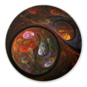 Bouton De Porte En Céramique Connexion fluide Art Abstrait