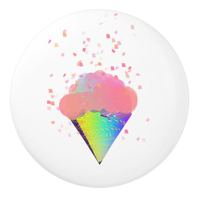 BOUTON DE PORTE EN CÉRAMIQUE CONNEXION GLACE LUSCIEUX (Devant)