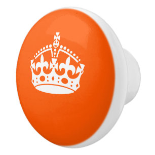Bouton De Porte En Céramique Conserver le calme sur Orange personnalisable