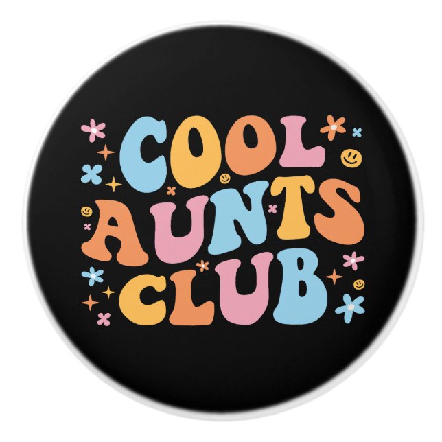 Bouton De Porte En Céramique Cool Aunts Club III (Devant)