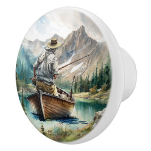 Bouton De Porte En Céramique Cool pêcheur artisanat à la maison