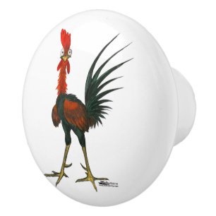 Bouton De Porte En Céramique Coq fou