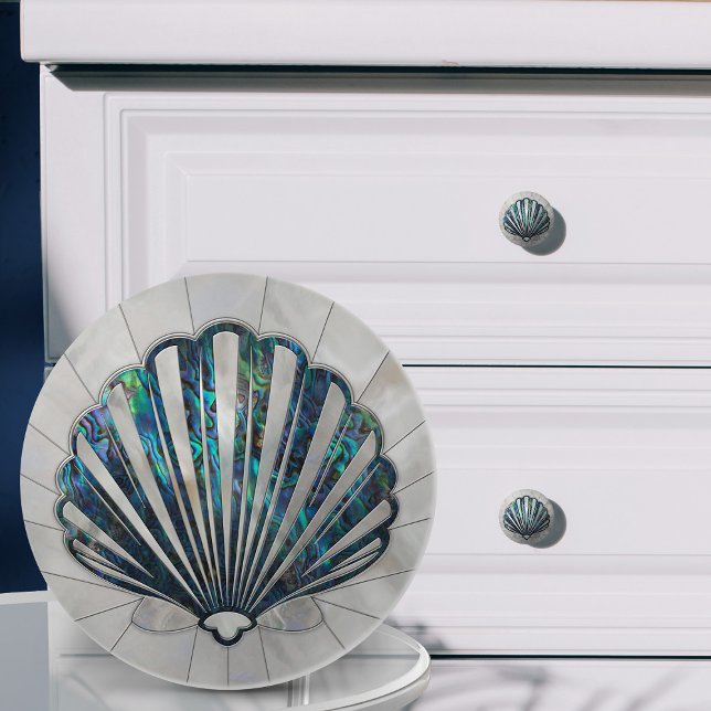 Bouton De Porte En Céramique Coquille de pétoncle - Abalone et Pearl (Créateur téléchargé)