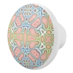 Bouton De Porte En Céramique Corail bleu mignon Rouge Lime vert Ornate Mosaïque