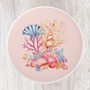 Bouton De Porte En Céramique Coral Nautique