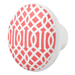 Bouton De Porte En Céramique Coral Trellis