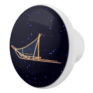 Bouton De Porte En Céramique Corbeille de chiens de l'Alaska