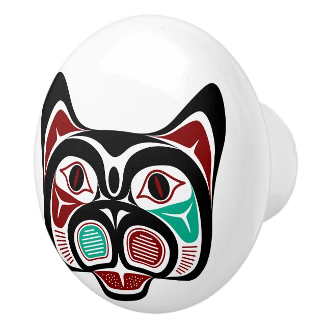 Bouton De Porte En Céramique Côte Pacifique Nord Haida Kitty (Droite)