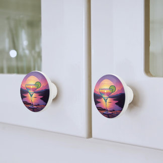 Bouton De Porte En Céramique Coucher de soleil coloré Margarita