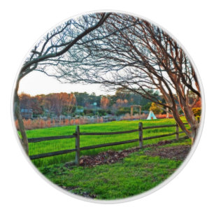 Bouton De Porte En Céramique Coucher de soleil d'automne par Shirley Taylor