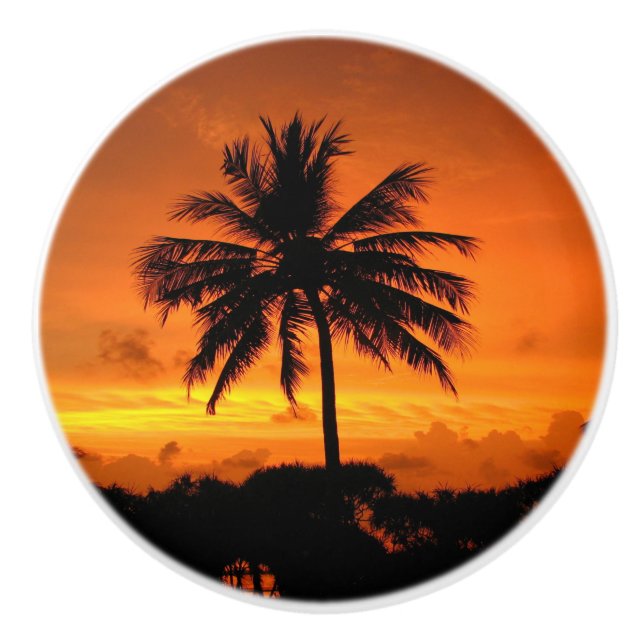 Bouton De Porte En Céramique Coucher du soleil merveilleux (Devant)