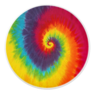 Bouton De Porte En Céramique Couleur Super Cool Rainbow Swirl Tie