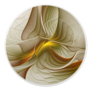 Bouton De Porte En Céramique Couleurs des métaux précieux, art fractal Abstrait