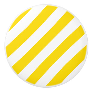 Bouton De Porte En Céramique Couleurs tendance Jaune Blanc rayé Modèle modern