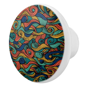 Bouton De Porte En Céramique Couleurs torsadées - dynamisme pour votre style