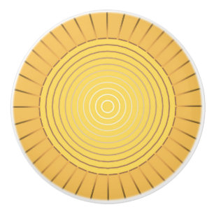 Bouton De Porte En Céramique Coup de soleil géométrique moderne - Or de moutard