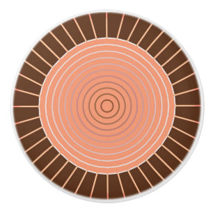 Bouton De Porte En Céramique Coup de soleil géométrique moderne - Pêche et Brow