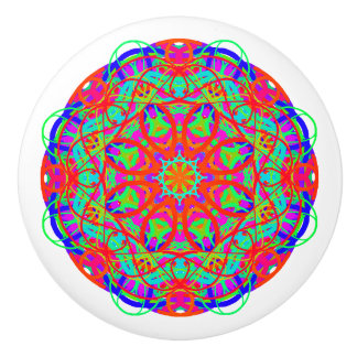 Bouton De Porte En Céramique Courbe colorée Mandala Boho