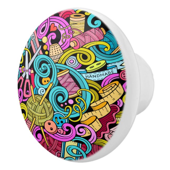 Bouton De Porte En Céramique Couture et Tricot Ceramic Knobs (Droite)