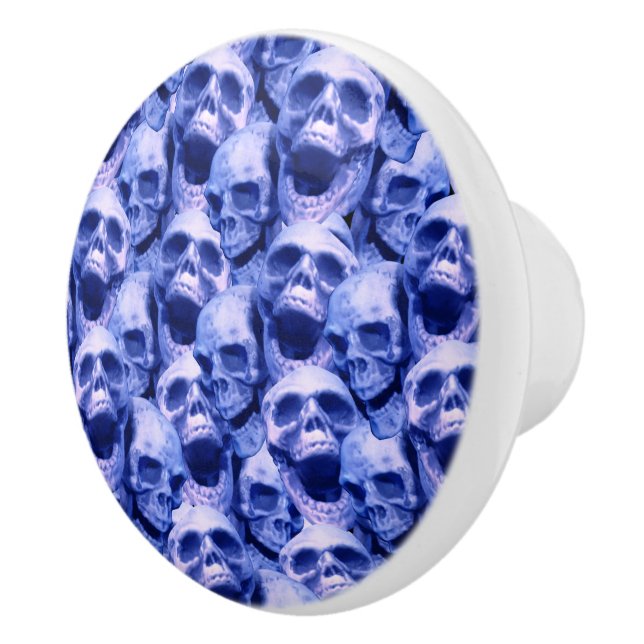 Bouton De Porte En Céramique Crâne bleu foncé (Droite)