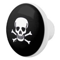 Crâne en os Bouton en céramique noir