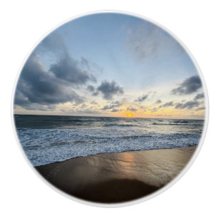 Bouton De Porte En Céramique Créer votre propre photo Soleil de plage simple