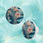 Crème Cuivre Bleu Sarcelle Floral