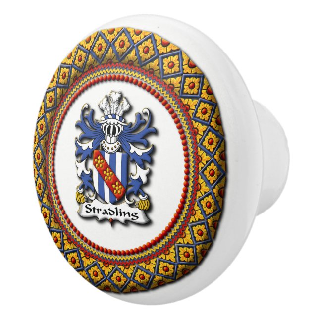 Bouton De Porte En Céramique Crête de famille de Stradling (Droite)