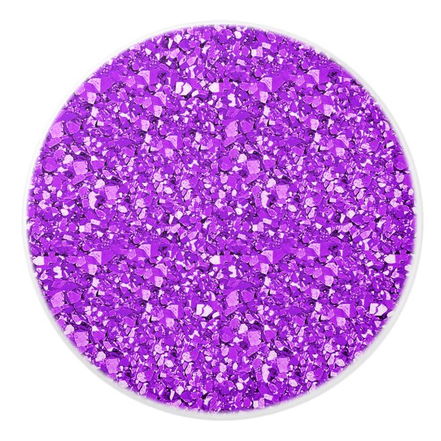 Bouton De Porte En Céramique cristal druzy - améthyste pourpre (Devant)