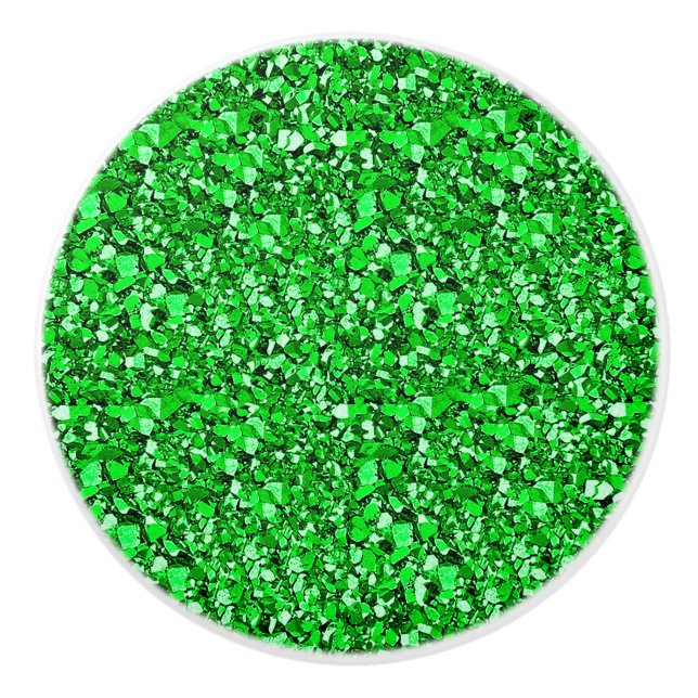Bouton De Porte En Céramique cristal druzy - vert émeraude (Devant)