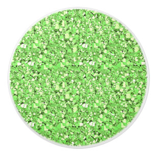 Bouton De Porte En Céramique cristal druzy - vert peridot