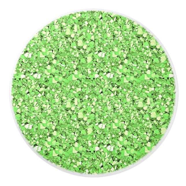 Bouton De Porte En Céramique cristal druzy - vert peridot (Devant)