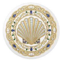Cristaux de coquillage de mer en cristal doré 2D