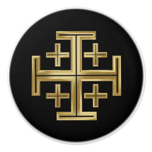 Bouton De Porte En Céramique Croix chrétienne