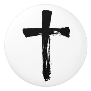 Bouton De Porte En Céramique Croix de brosse moderne - Christian Artisfix C