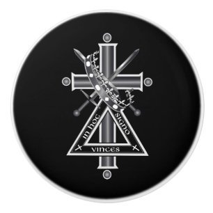 Bouton De Porte En Céramique Croix freemasonique