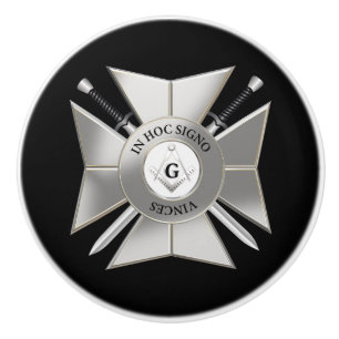 Bouton De Porte En Céramique Croix maçonnique