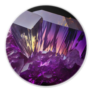 Bouton De Porte En Céramique Crystal Amethyst Jewel Ceramic Knob