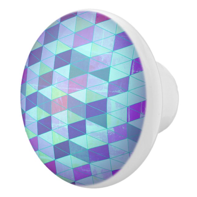 Bouton De Porte En Céramique Cubes en triangles Motif géométrique (Droite)