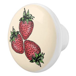 Bouton De Porte En Céramique Cuisine en armoire 3 fraises