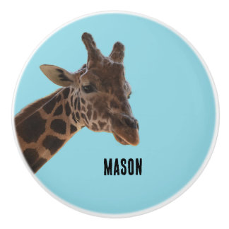 Bouton De Porte En Céramique Custom, Giraffe pull knob