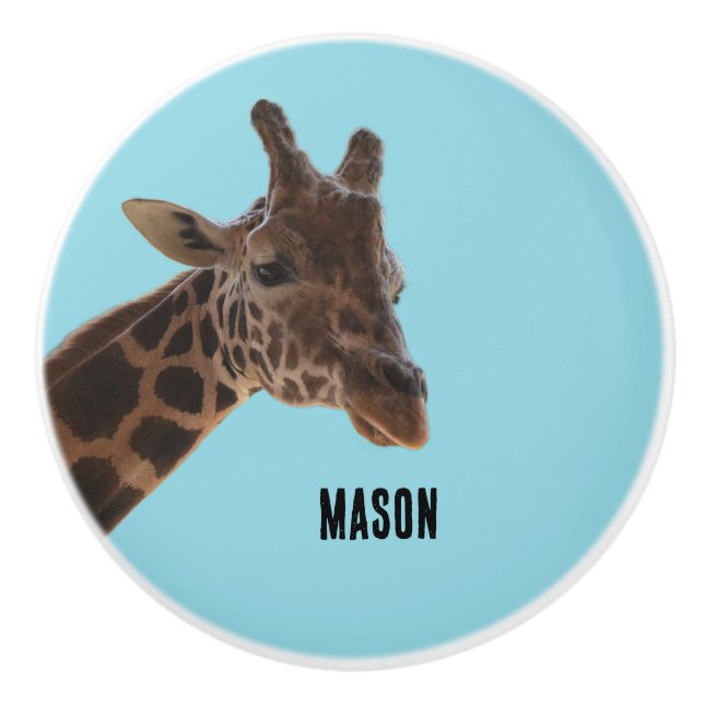 Bouton De Porte En Céramique Custom, Giraffe pull knob (Devant)