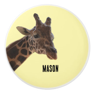 Bouton De Porte En Céramique Custom, Giraffe pull knob