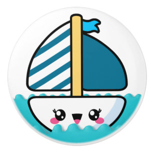 Bouton De Porte En Céramique Cute Beach Sailboat Ceramic Knob